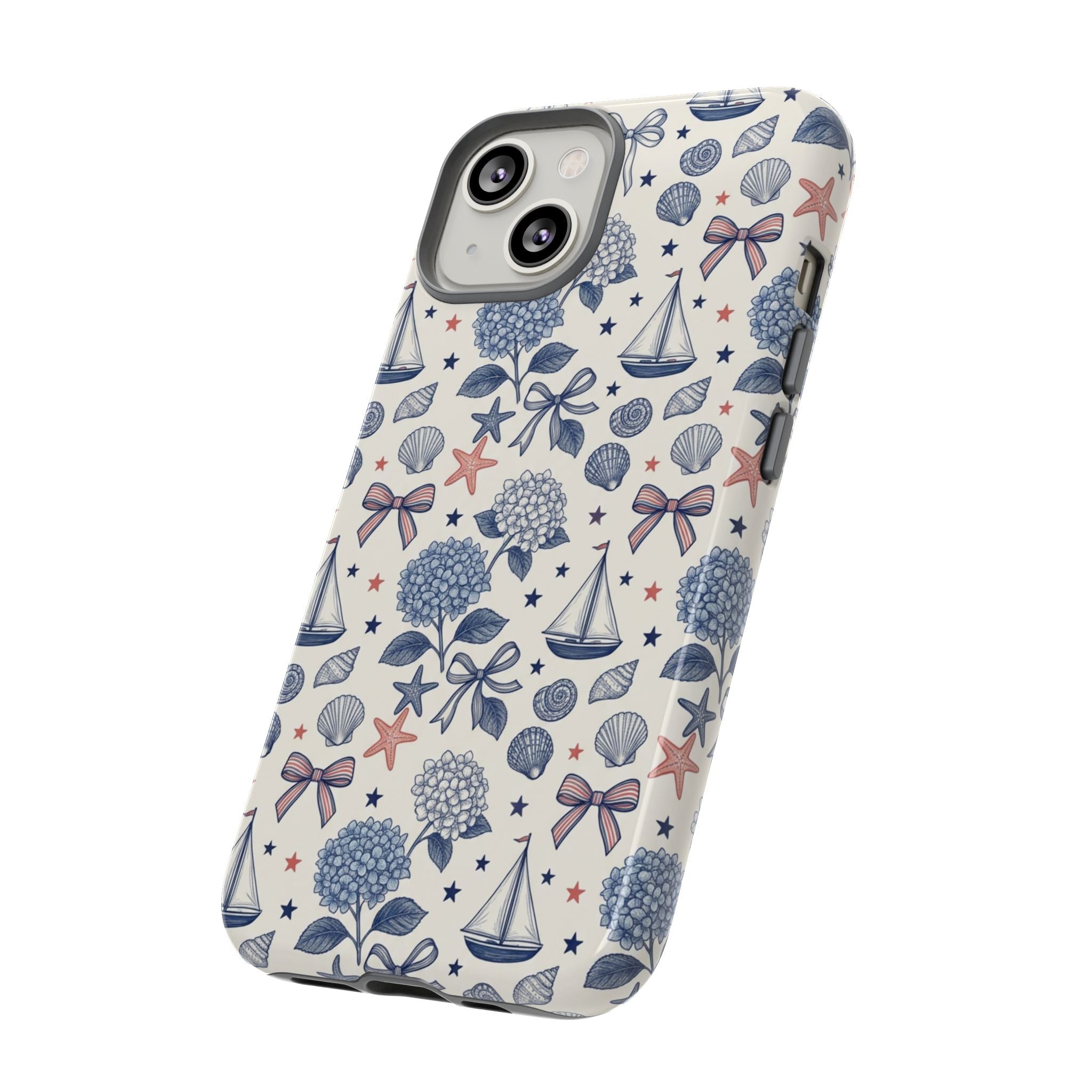 Coastal Americana Hydrangea Phone Case Printify