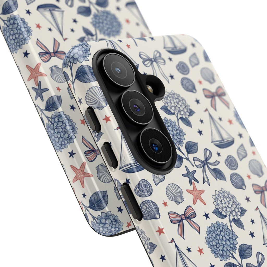 Coastal Americana Hydrangea Phone Case Printify
