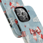 Americana Coquette Cherry Bow Phone Case Printify