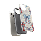 Patriotic Coquette Bows Phone Case – Americana Ribbon & Fireworks Design Printify