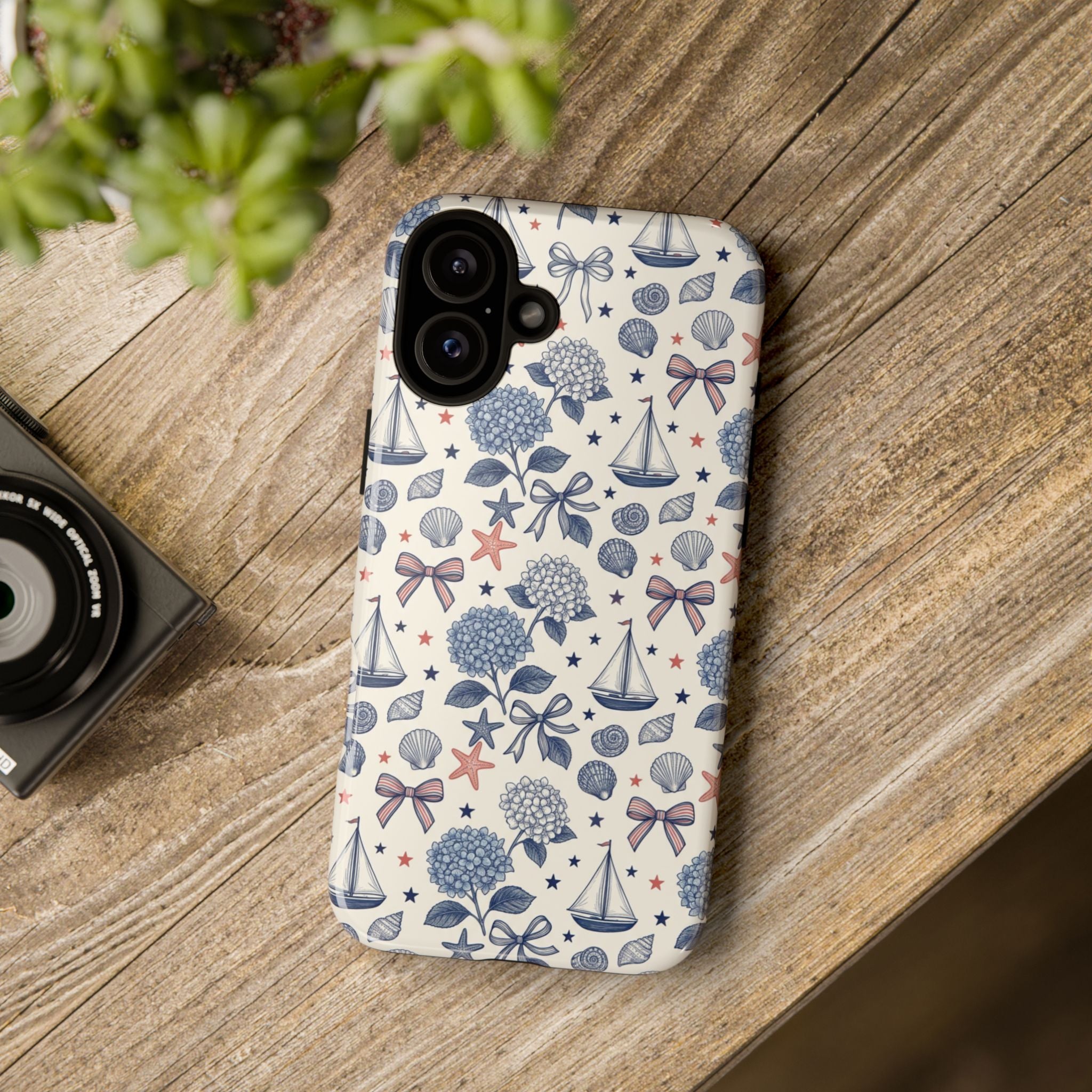 Coastal Americana Hydrangea Phone Case Printify
