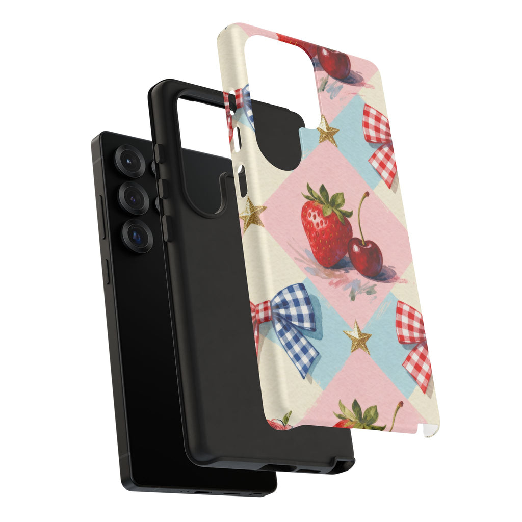 Americana Coquette Cherry Picnic Phone Case Printify