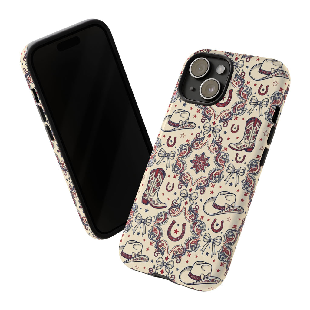 Americana Cowgirl Coquette Phone Case Printify