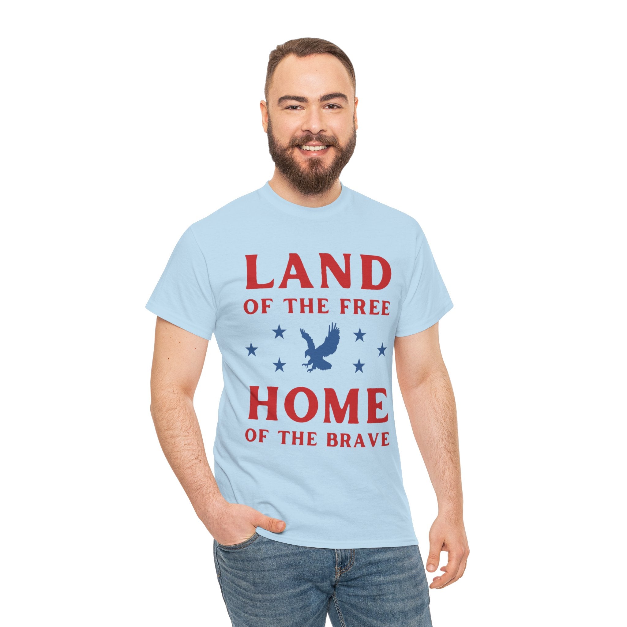 Land of the Free Home of the Brave Eagle Patriotic T-Shirt
