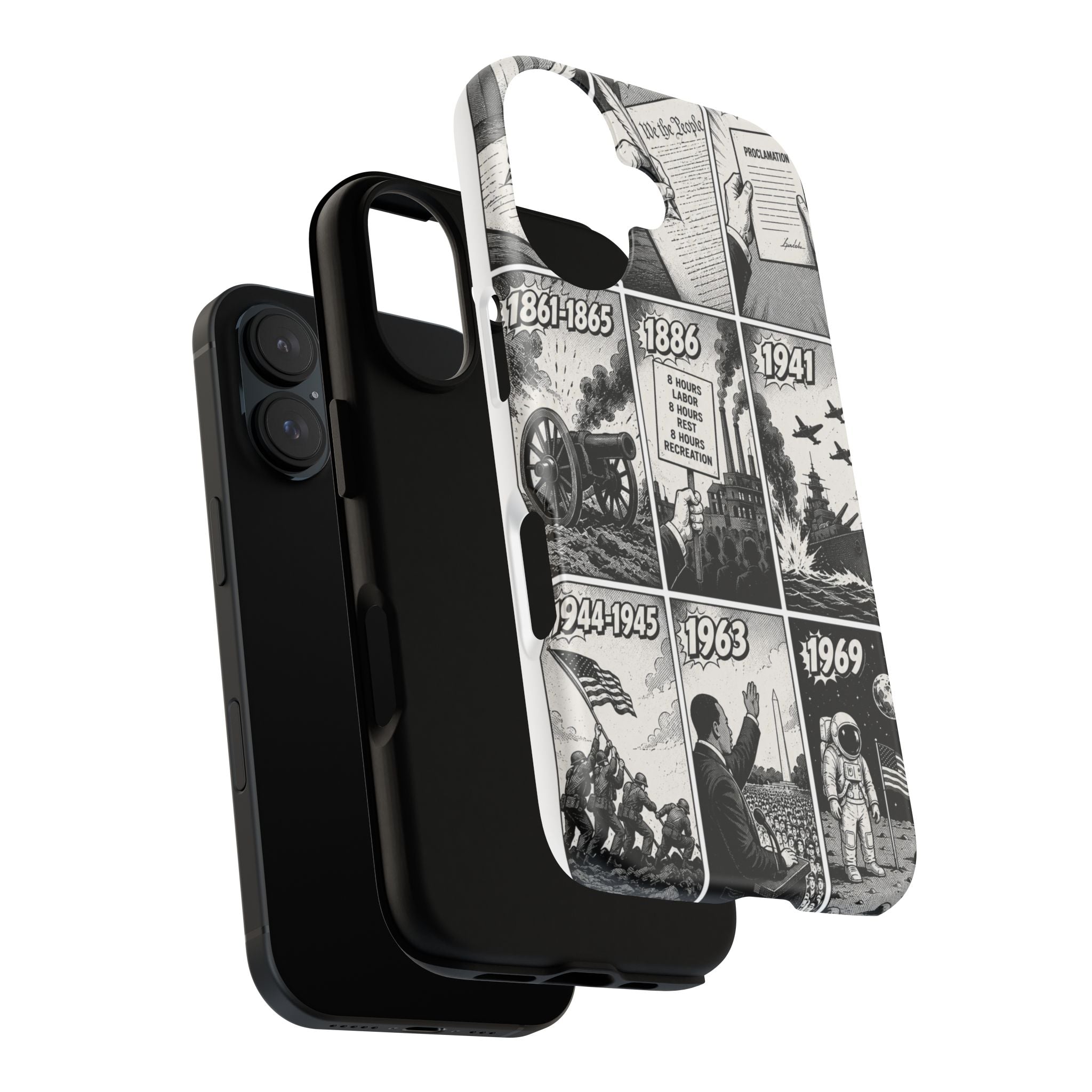 America Through the Ages Comic History Phone Case Printify