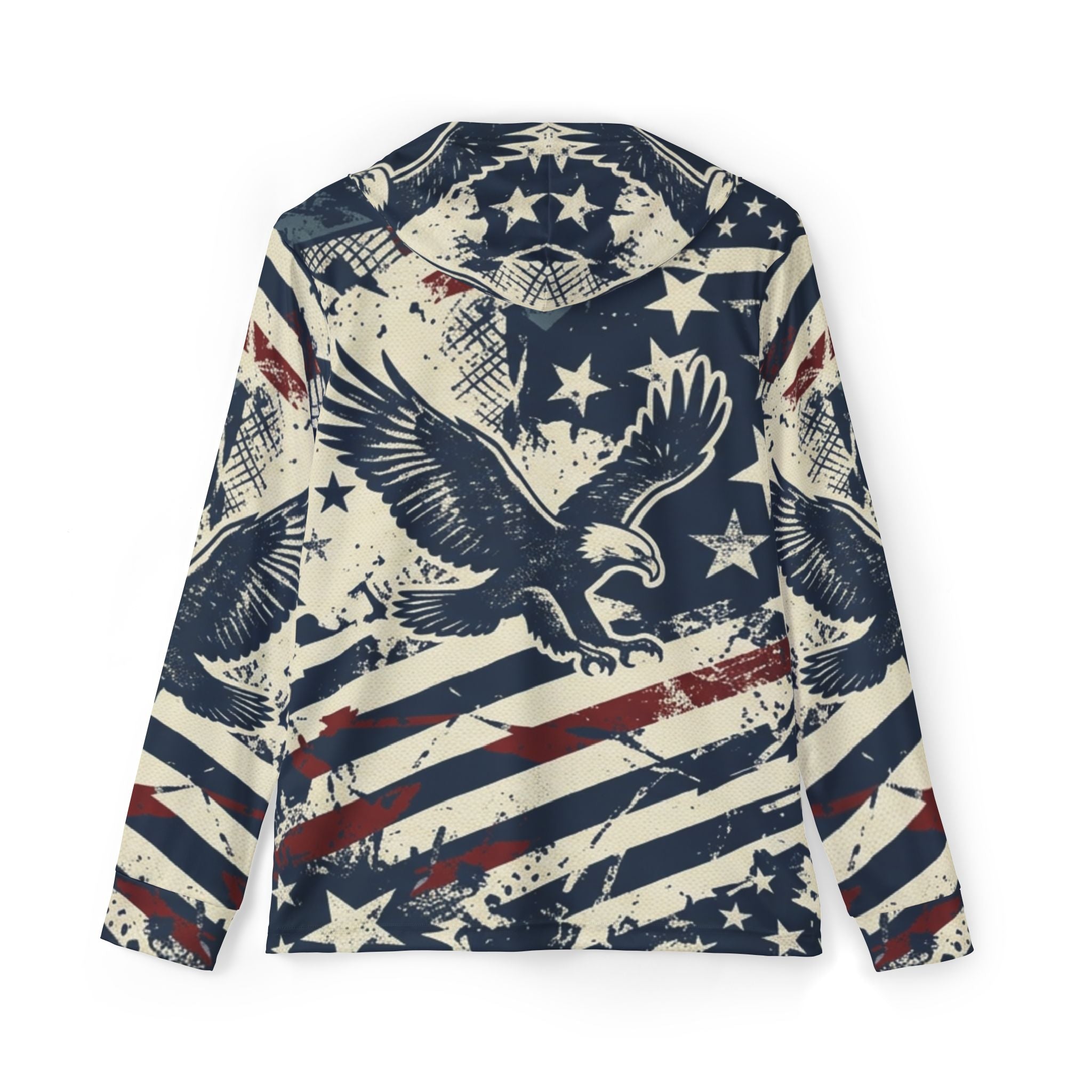 Liberty Eagle Performance Hoodie – Vintage Patriotic Hooded Sun Shirt Printify