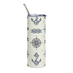 Nautical Sailboats & Anchors 20oz Stainless Steel Tumbler Printify