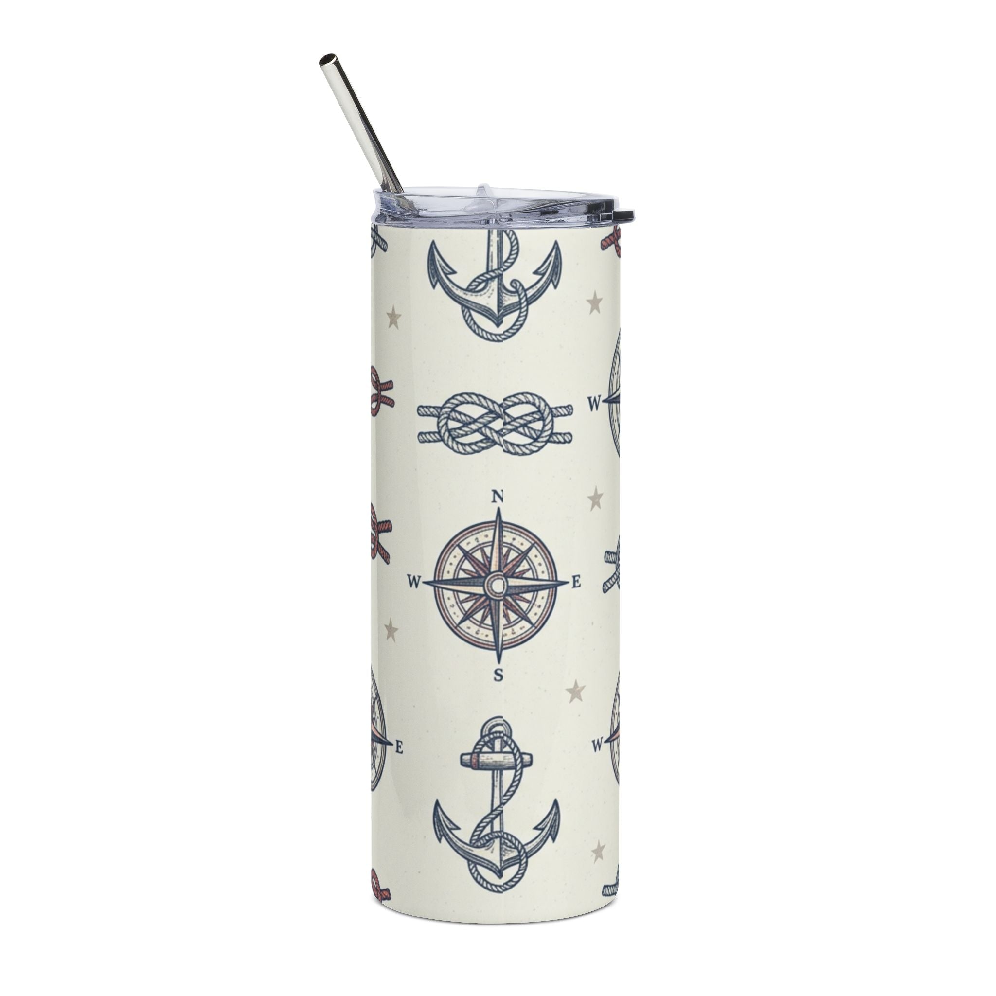 Nautical Sailboats & Anchors 20oz Stainless Steel Tumbler Printify