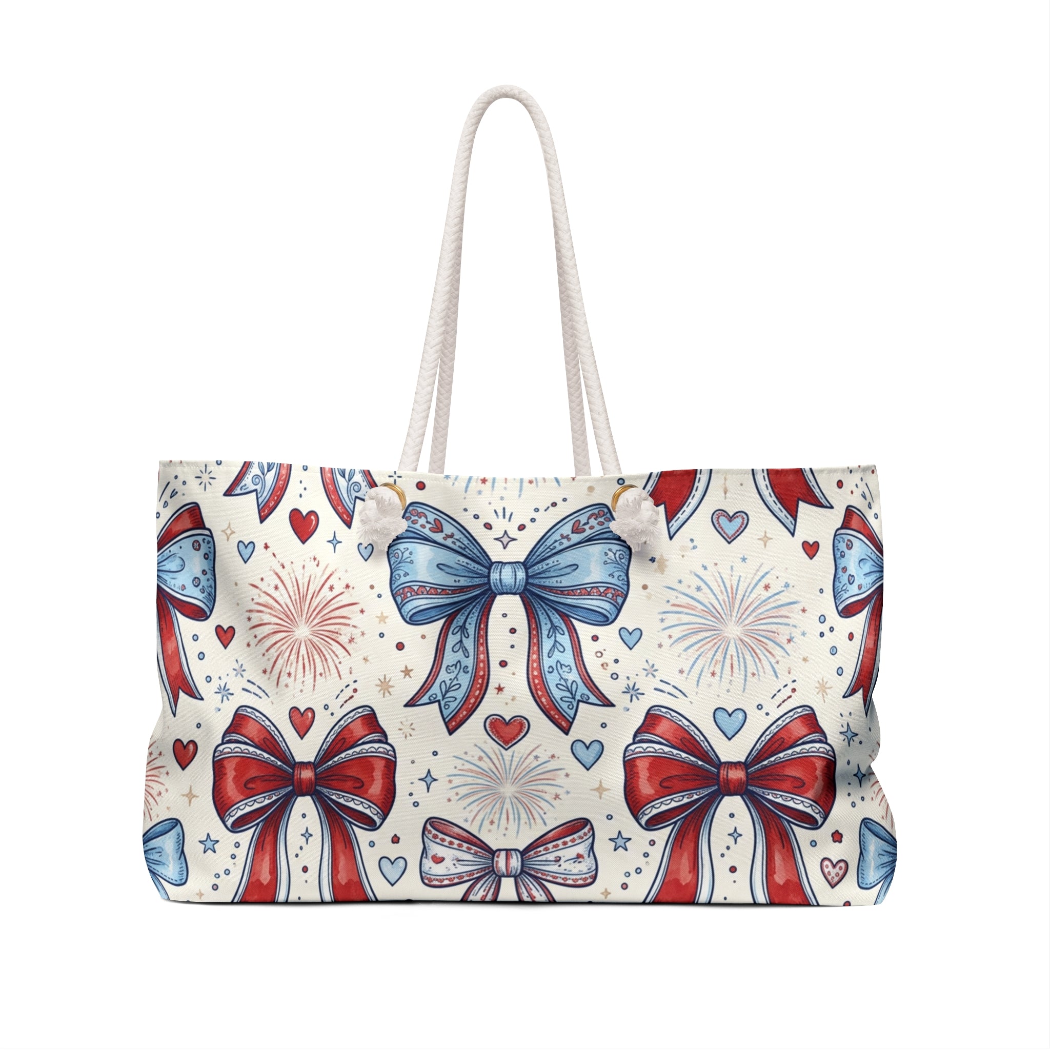 Patriotic Bows & Fireworks Weekender Tote Printify