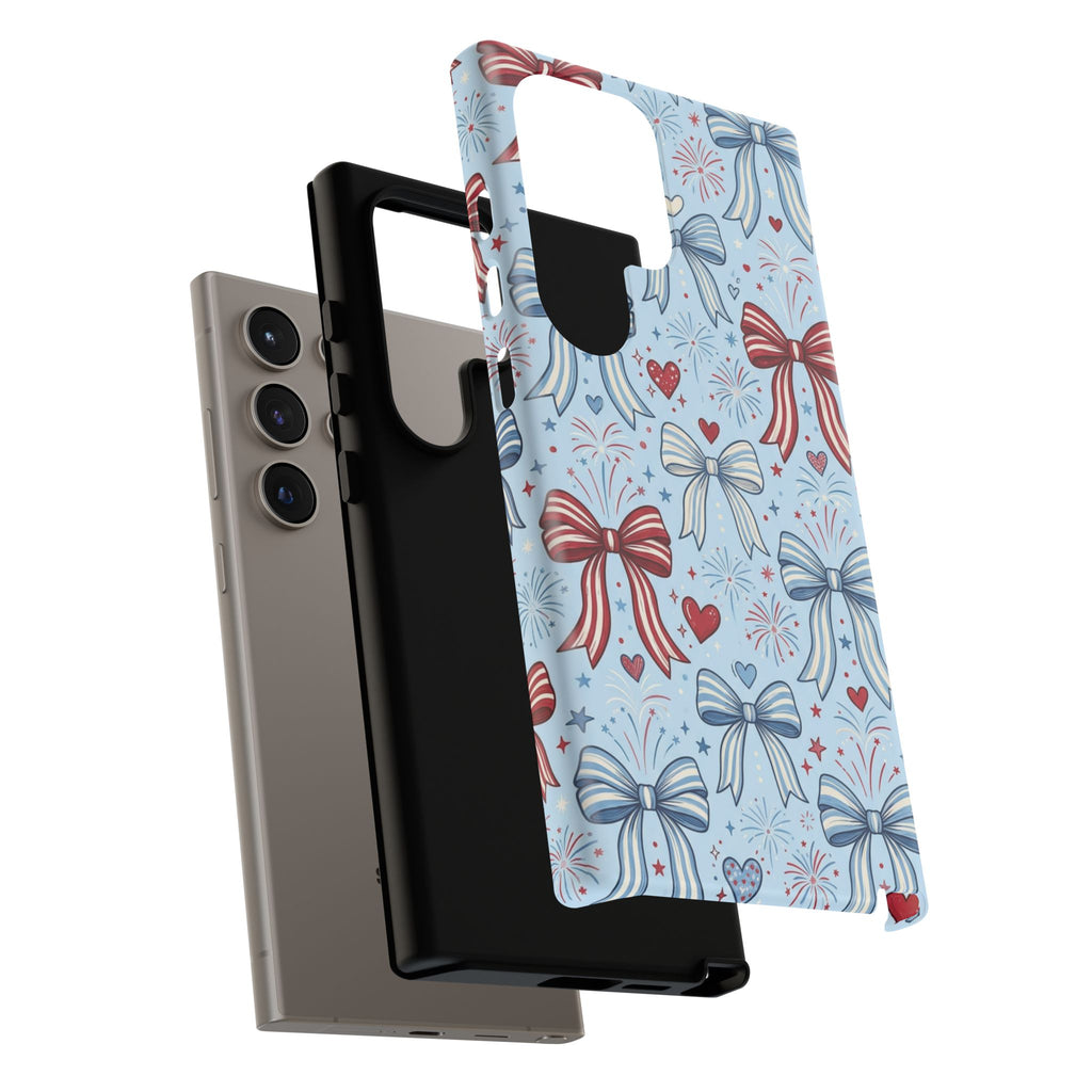 Patriotic Coquette Bows & Fireworks Phone Case Printify