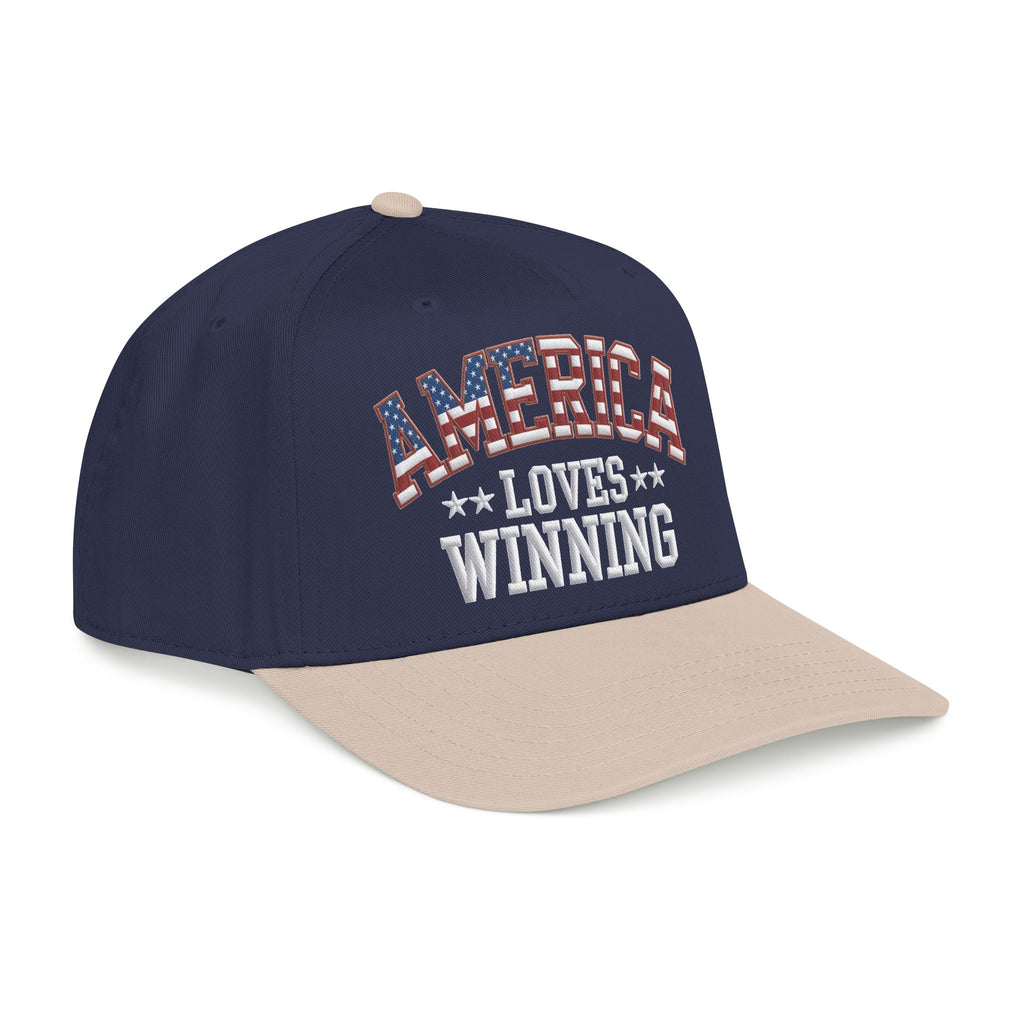 America Loves Winning Patriotic Hat – American Flag Cap