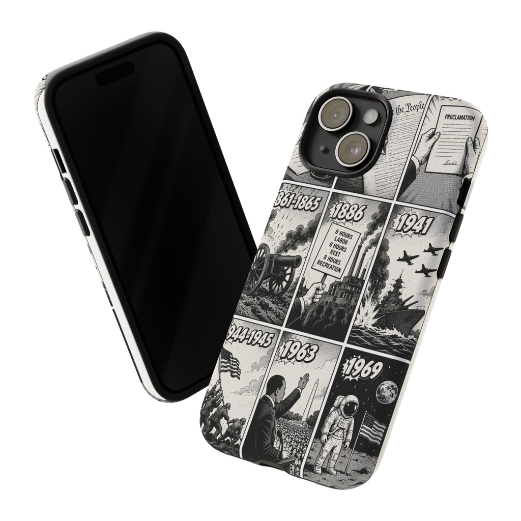 America Through the Ages Comic History Phone Case Printify