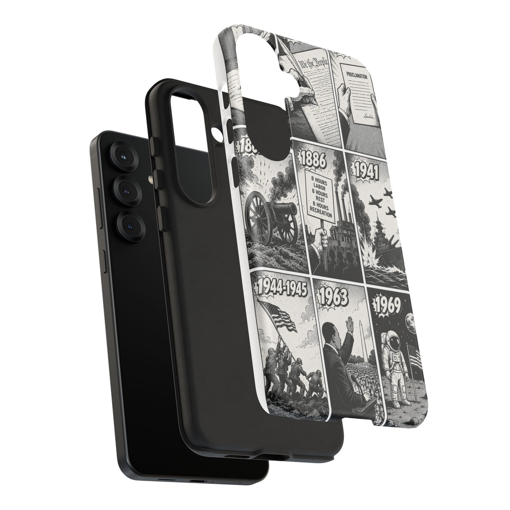 America Through the Ages Comic History Phone Case Printify