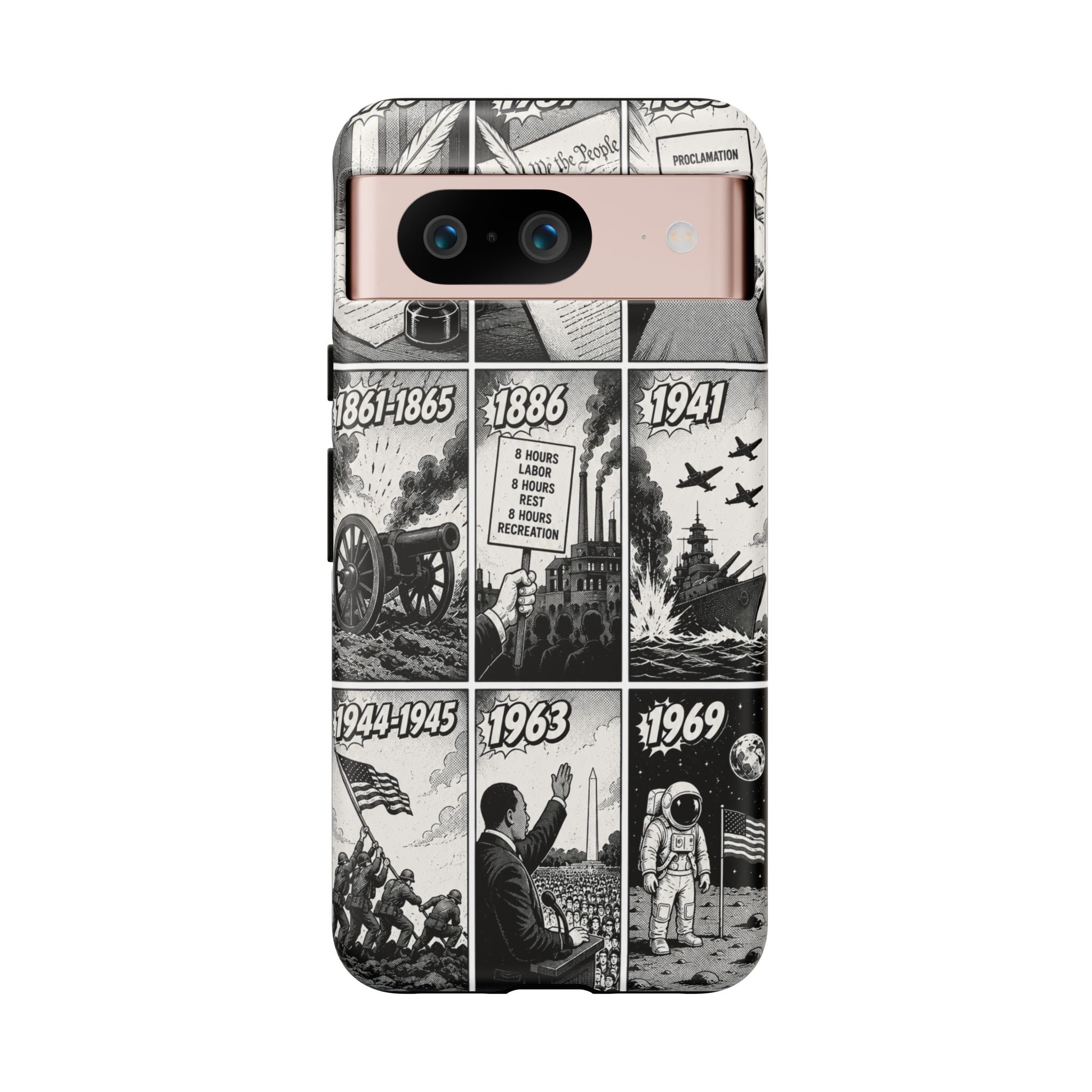 America Through the Ages Comic History Phone Case Printify