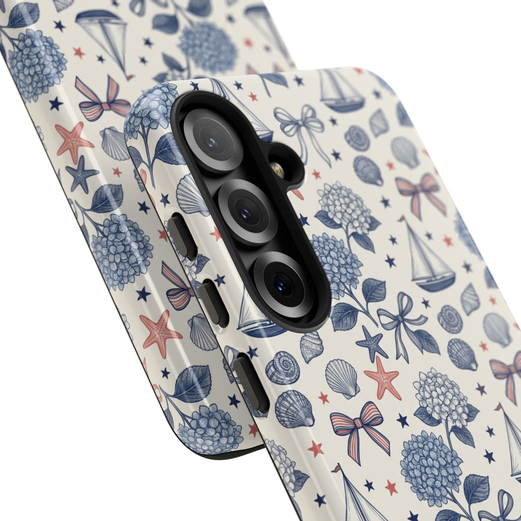 Coastal Americana Hydrangea Phone Case Printify