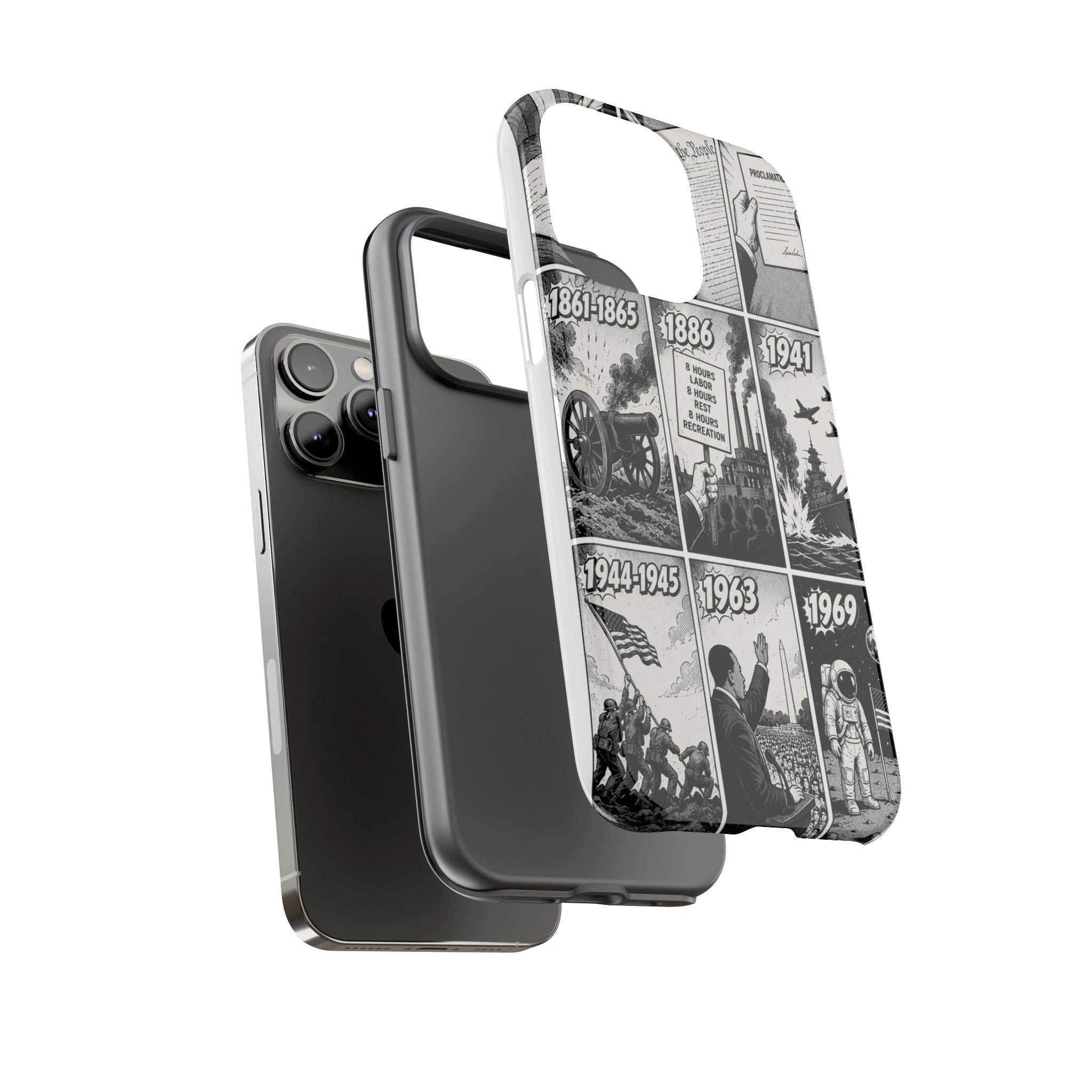 America Through the Ages Comic History Phone Case Printify
