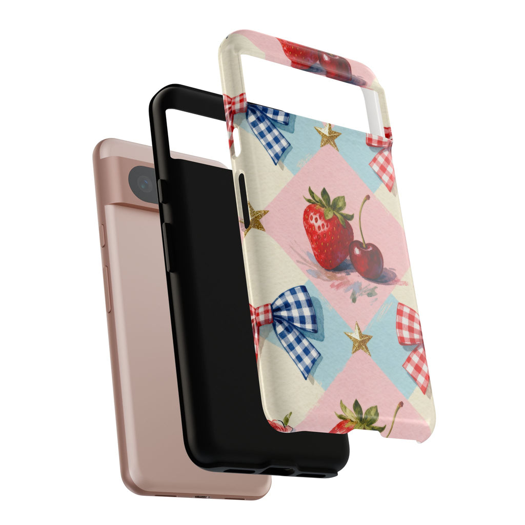 Americana Coquette Cherry Picnic Phone Case Printify