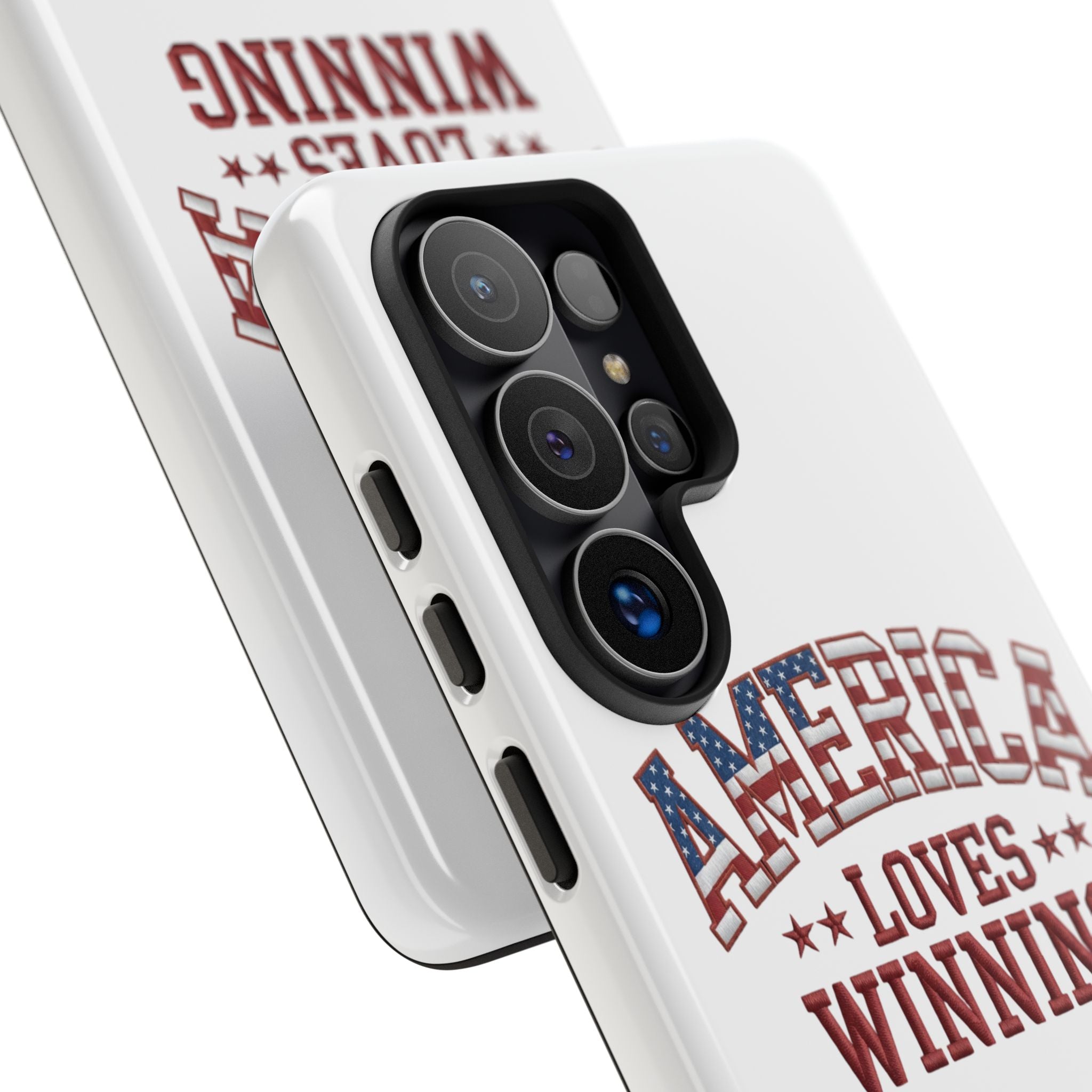 America Loves Winning Patriotic Phone Case – Tough Dual Layer iPhone & Samsung Galaxy S26 Case