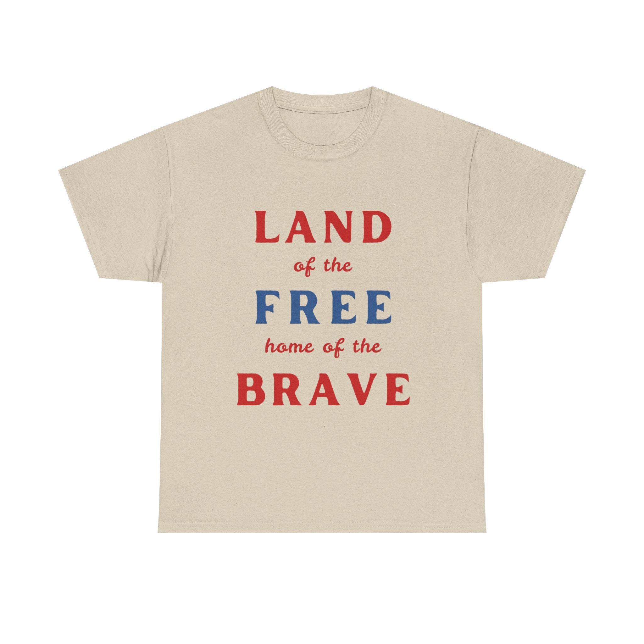 Land of the Free Home of the Brave Patriotic T-Shirt – Light Colors USA Tee