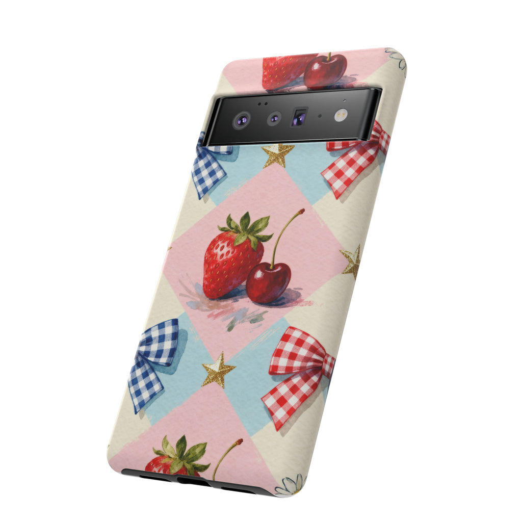 Americana Coquette Cherry Picnic Phone Case Printify