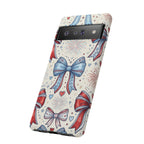 Patriotic Coquette Bows Phone Case – Americana Ribbon & Fireworks Design Printify