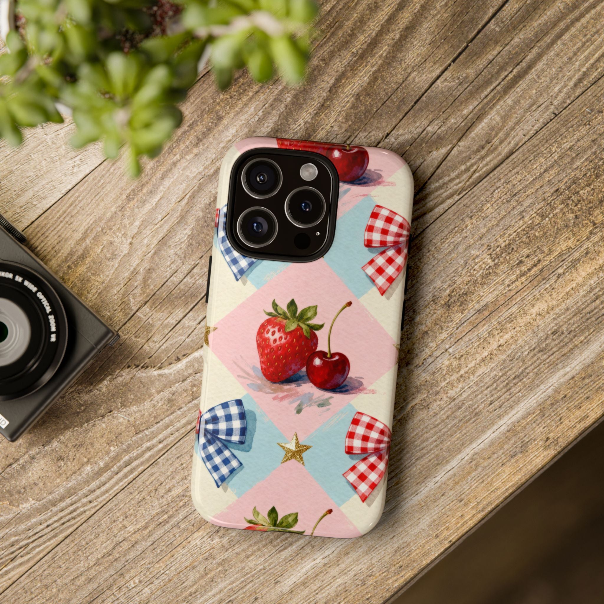 Americana Coquette Cherry Picnic Phone Case Printify