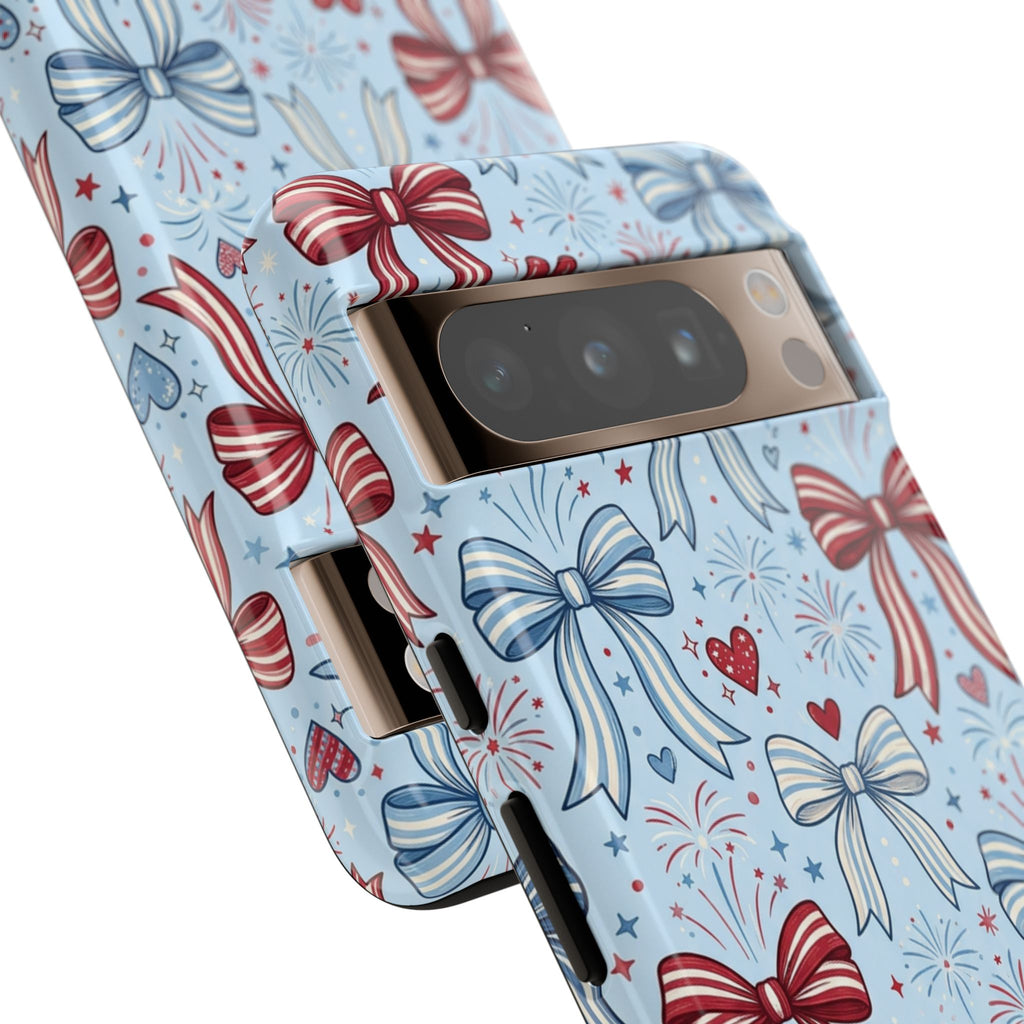 Patriotic Coquette Bows & Fireworks Phone Case Printify