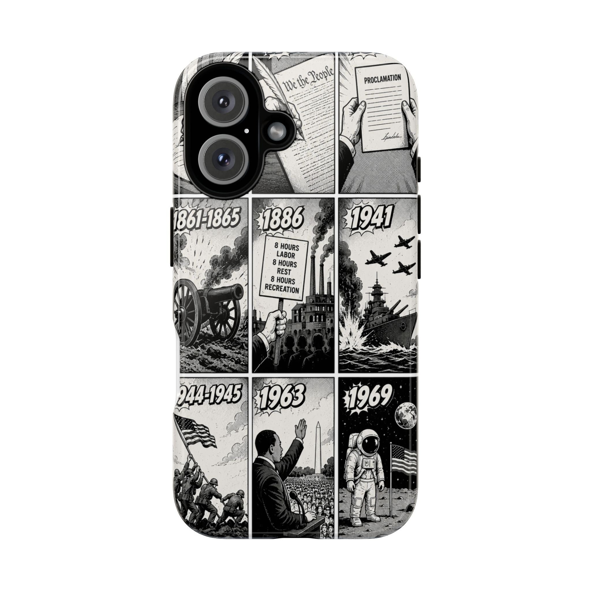 America Through the Ages Comic History Phone Case Printify