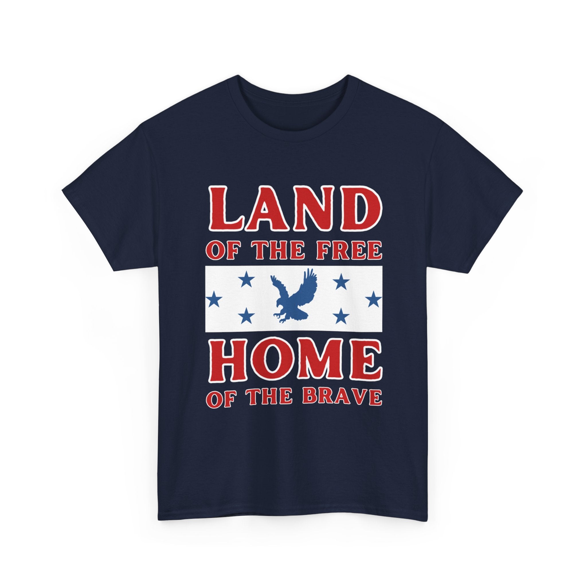 Land of the Free Home of the Brave Eagle Patriotic T-Shirt – Dark Colors USA Tee