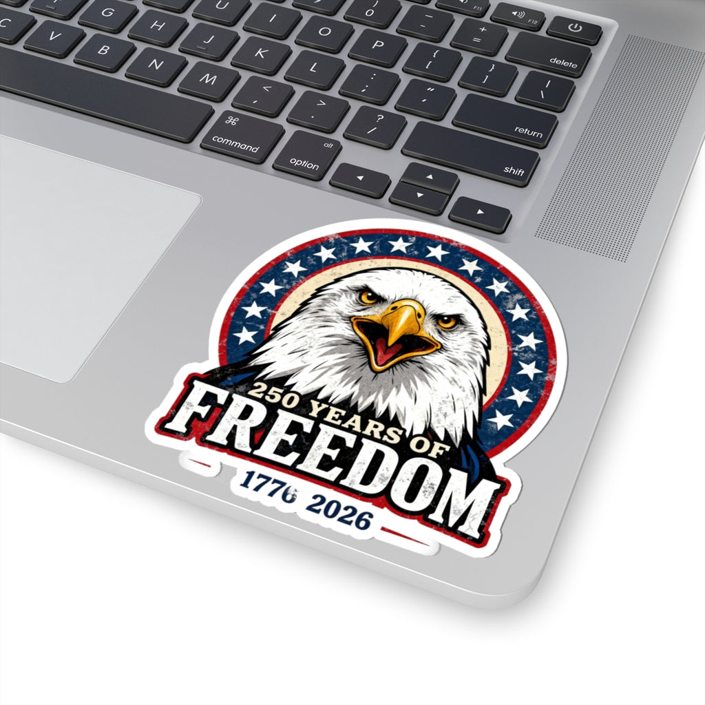 Patriotic Bald Eagle Sticker — Freedom Eagle Kiss-Cut Sticker Printify
