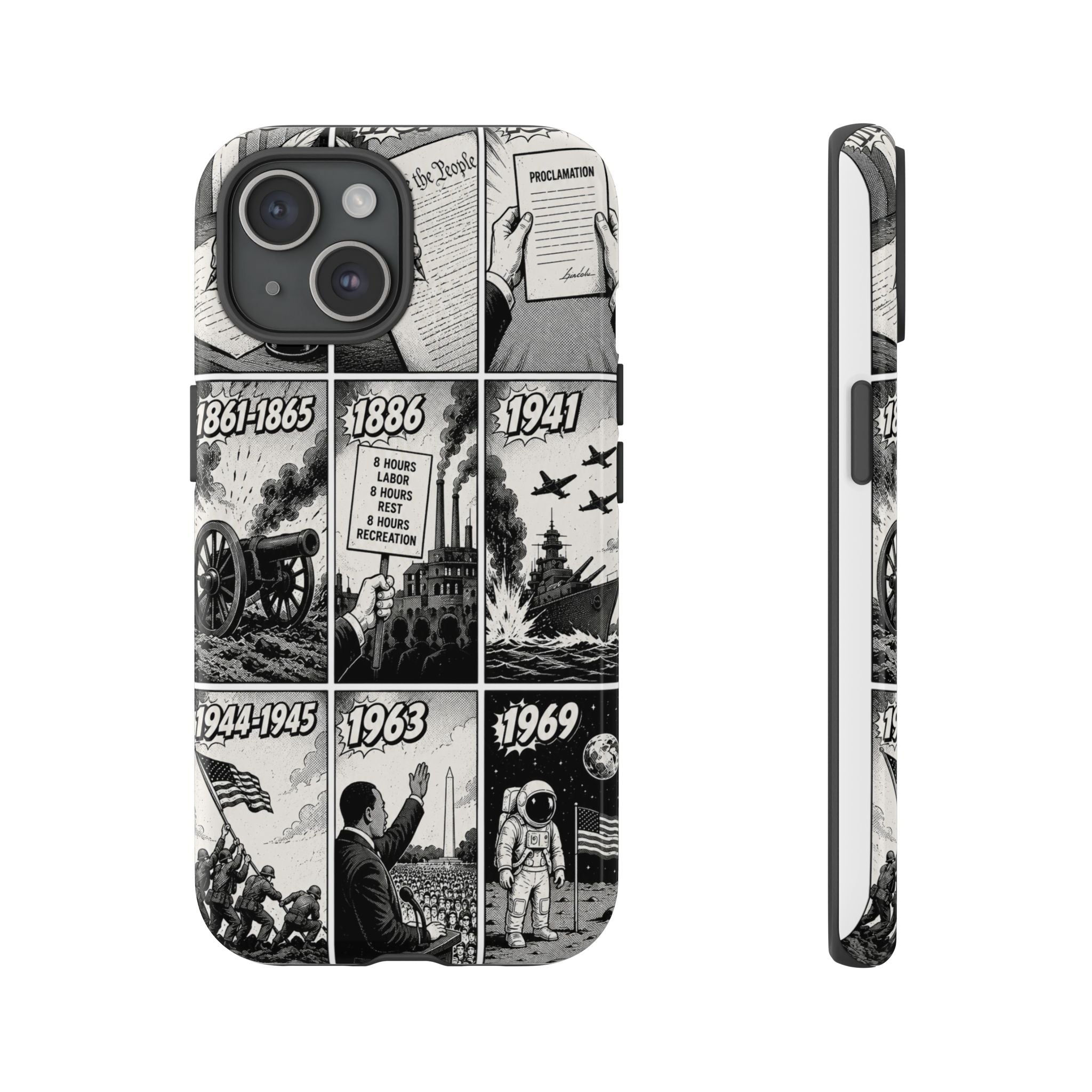 America Through the Ages Comic History Phone Case Printify
