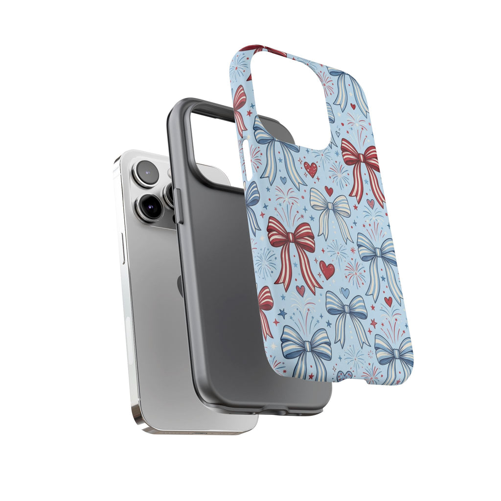 Patriotic Coquette Bows & Fireworks Phone Case Printify