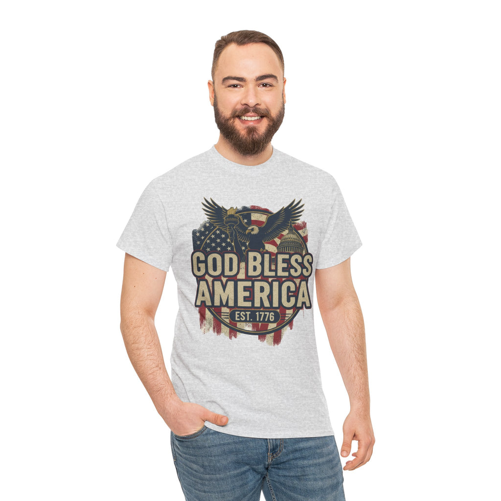 God Bless America 1776 Patriotic T-Shirt – Vintage American Heritage Tee