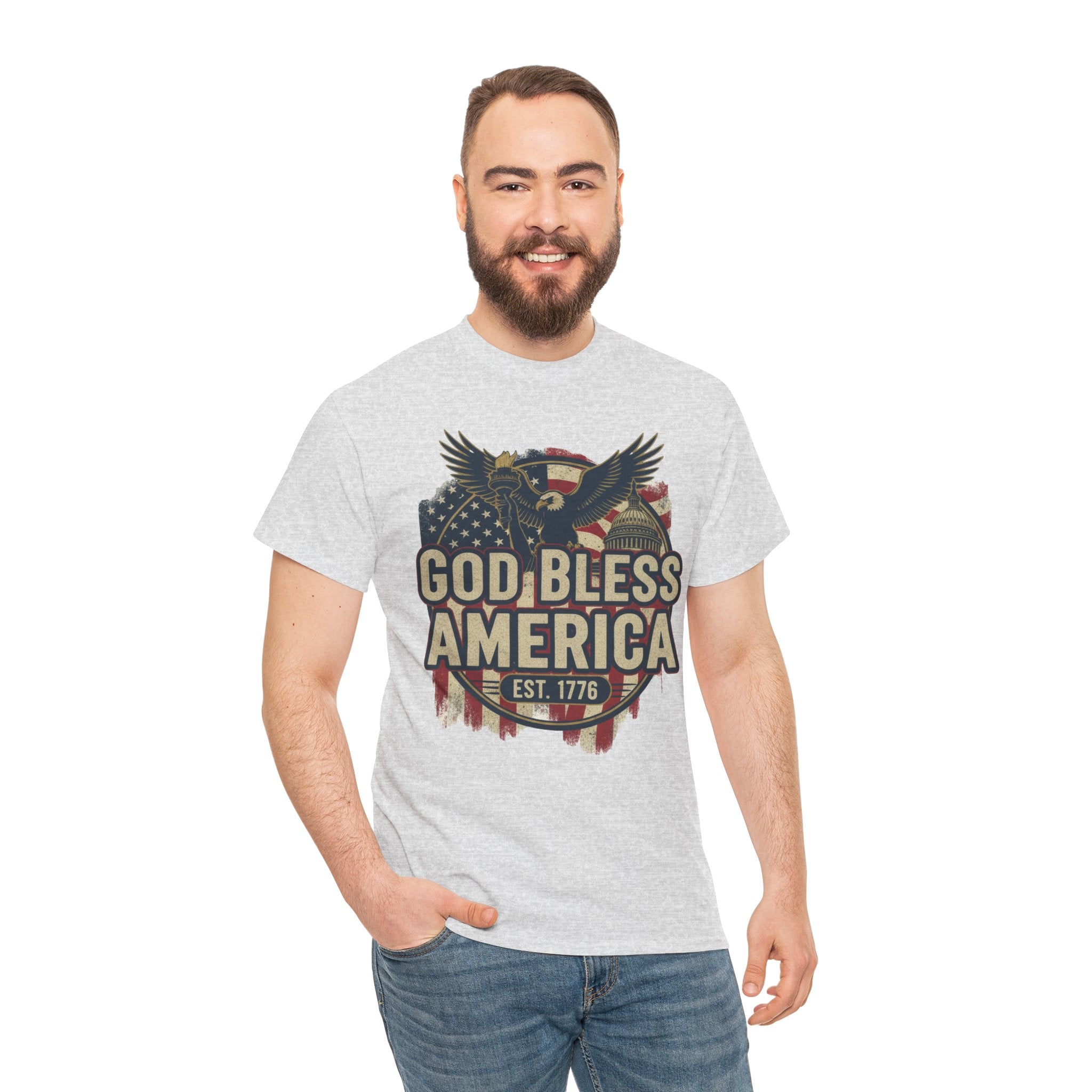 God Bless America 1776 Patriotic T-Shirt – Vintage American Heritage Tee