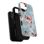 Americana Coquette Cherry Bow Phone Case Printify