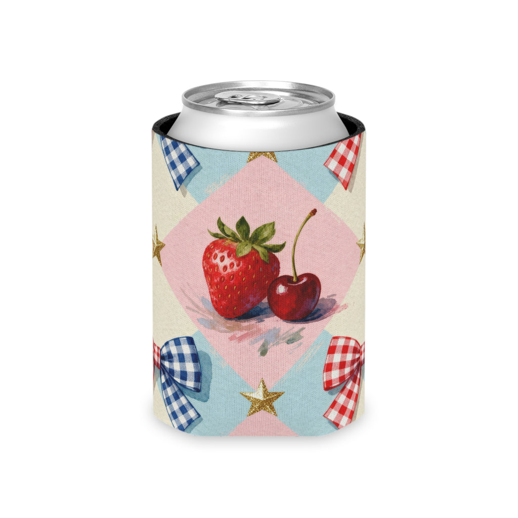 Americana Cherry Picnic Can Cooler Printify