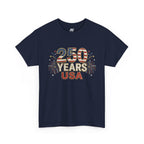 "250 YEARS" Patriotic Unisex Cotton T-Shirt – Gildan 5000 Heavy Tee