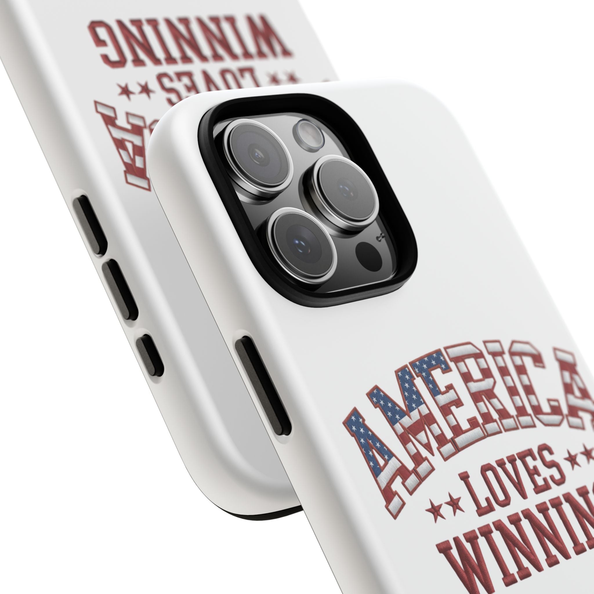 America Loves Winning Patriotic Phone Case – Tough Dual Layer iPhone & Samsung Galaxy S26 Case