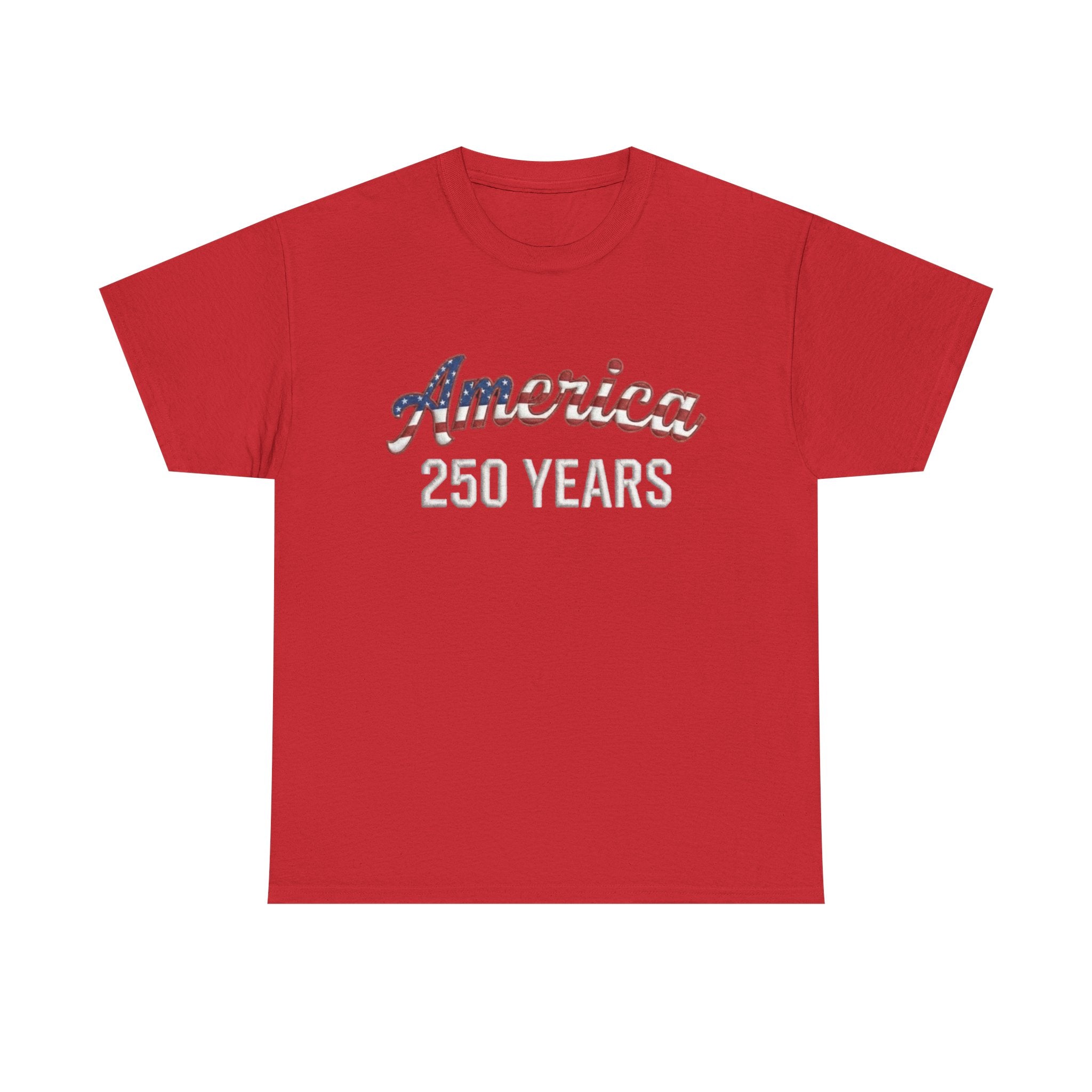 America 250 YEARS Patriotic Unisex Cotton T-Shirt – Gildan 5000 Heavy Tee