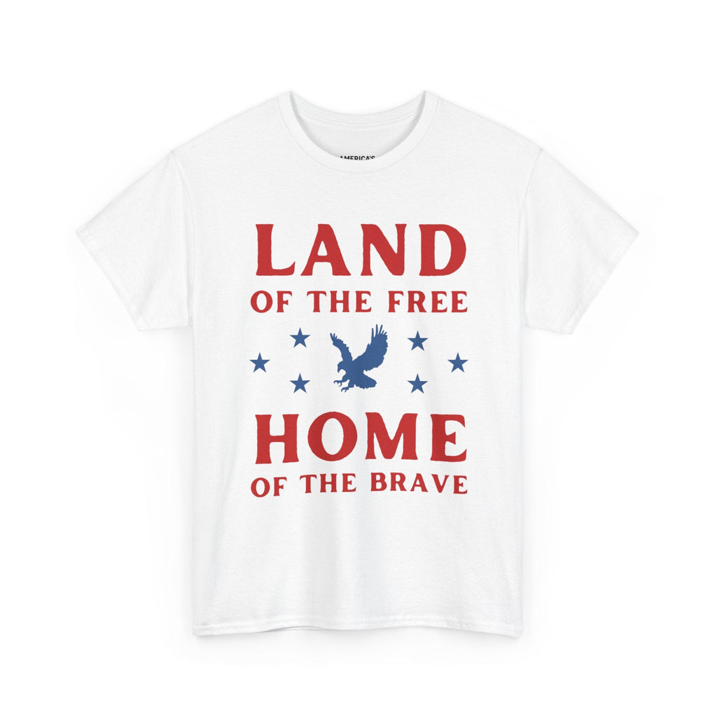 Land of the Free Home of the Brave Eagle Patriotic T-Shirt Printify