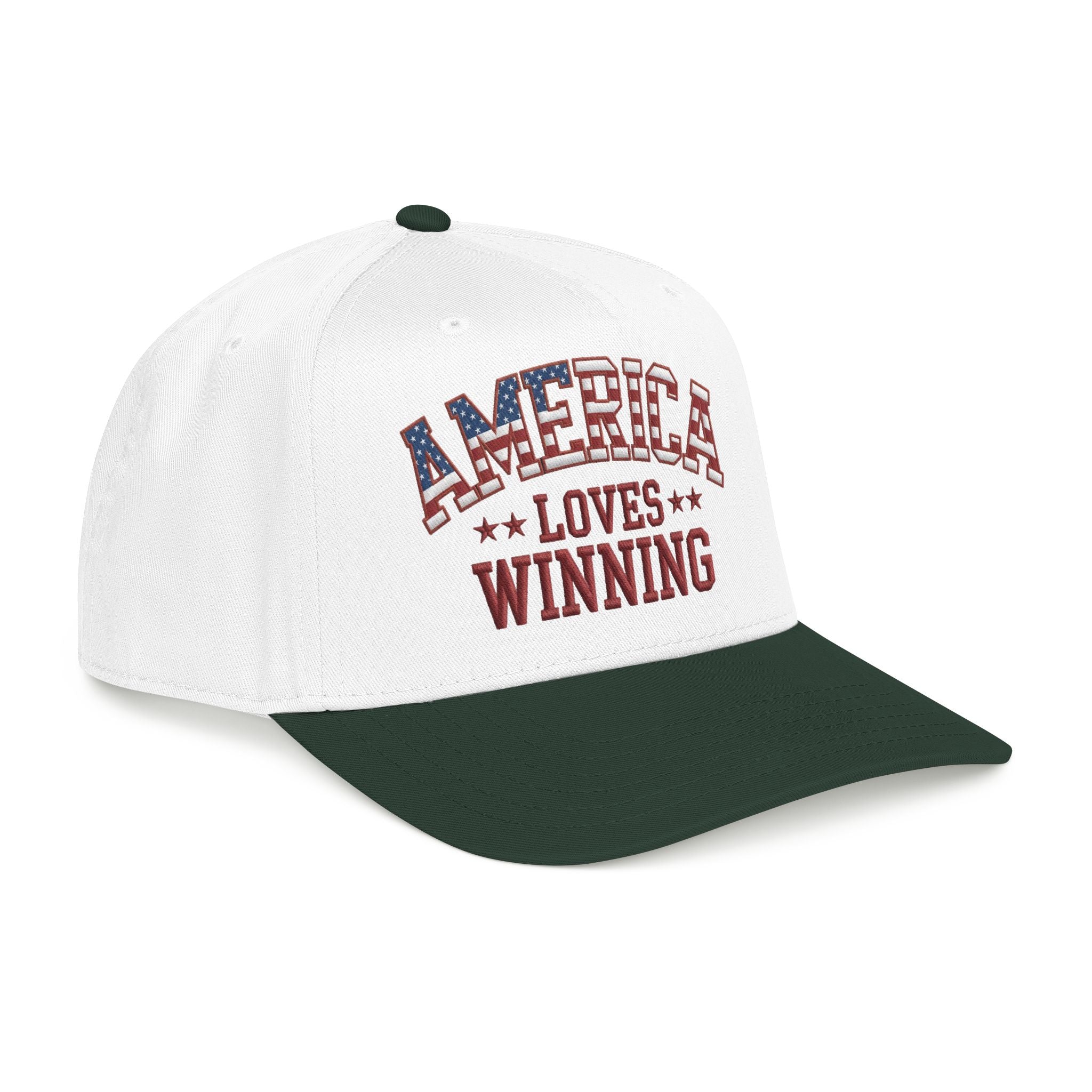 America Loves Winning Patriotic Hat – American Flag Light Cap