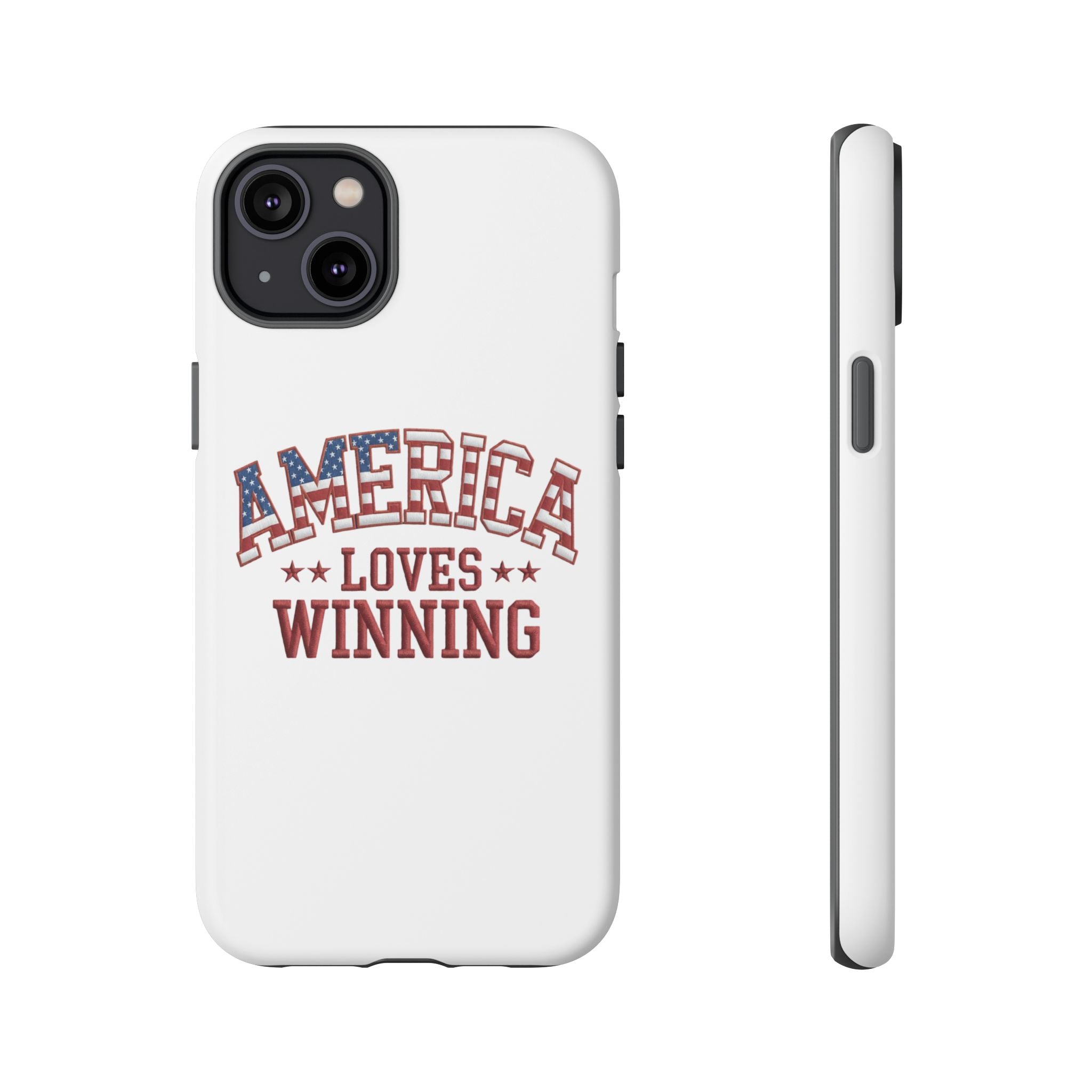 America Loves Winning Patriotic Phone Case – Tough Dual Layer iPhone & Samsung Galaxy S26 Case