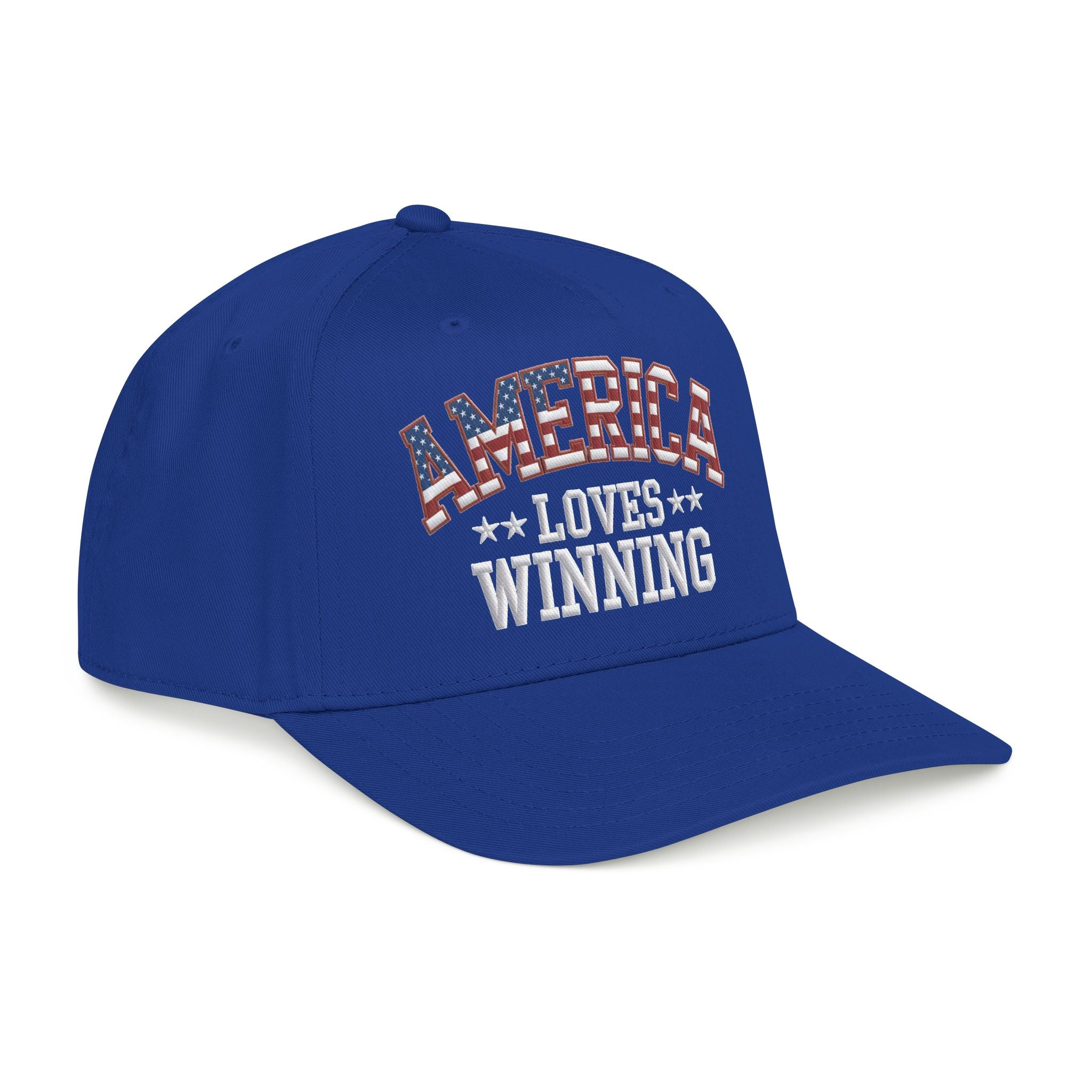 “America Loves Winning!” Patriotic Baseball Cap – American Flag Snapback Hat