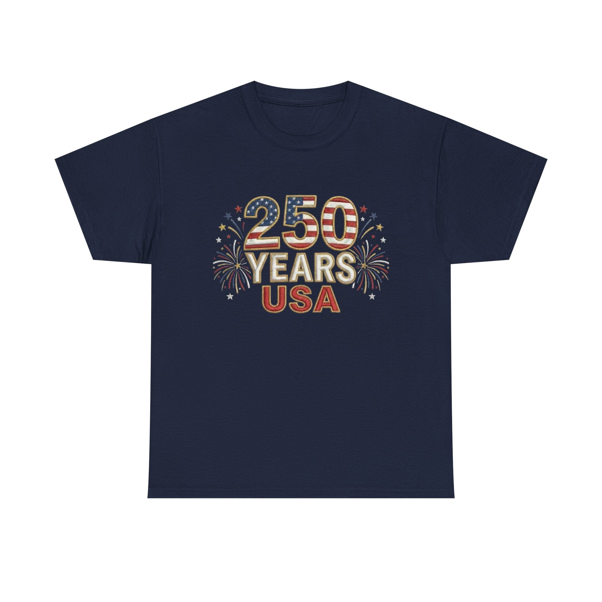 "250 YEARS" Patriotic Unisex Cotton T-Shirt – Gildan 5000 Heavy Tee