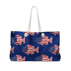 American Flag Fish Weekender Tote Bag Printify