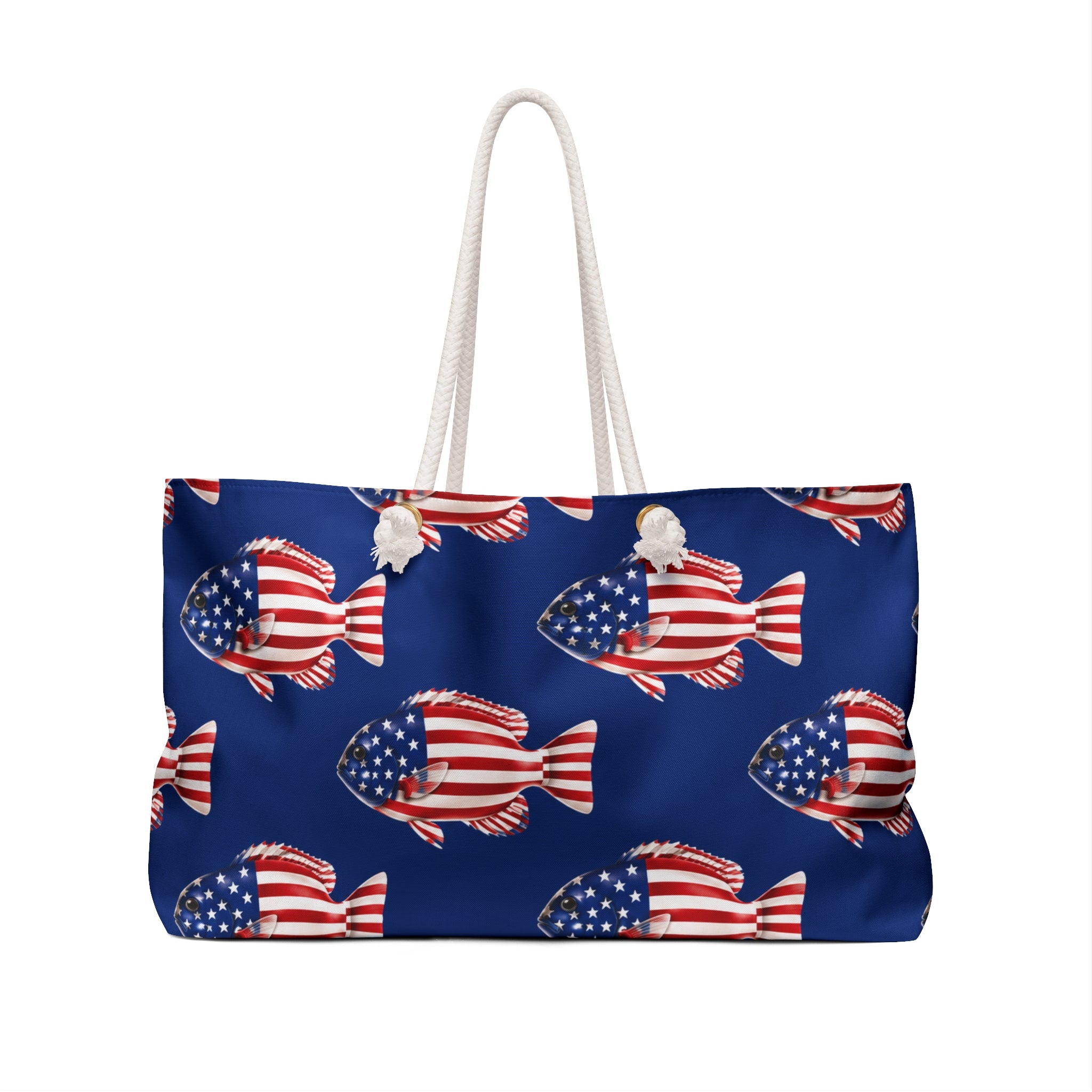 American Flag Fish Weekender Tote Bag Printify