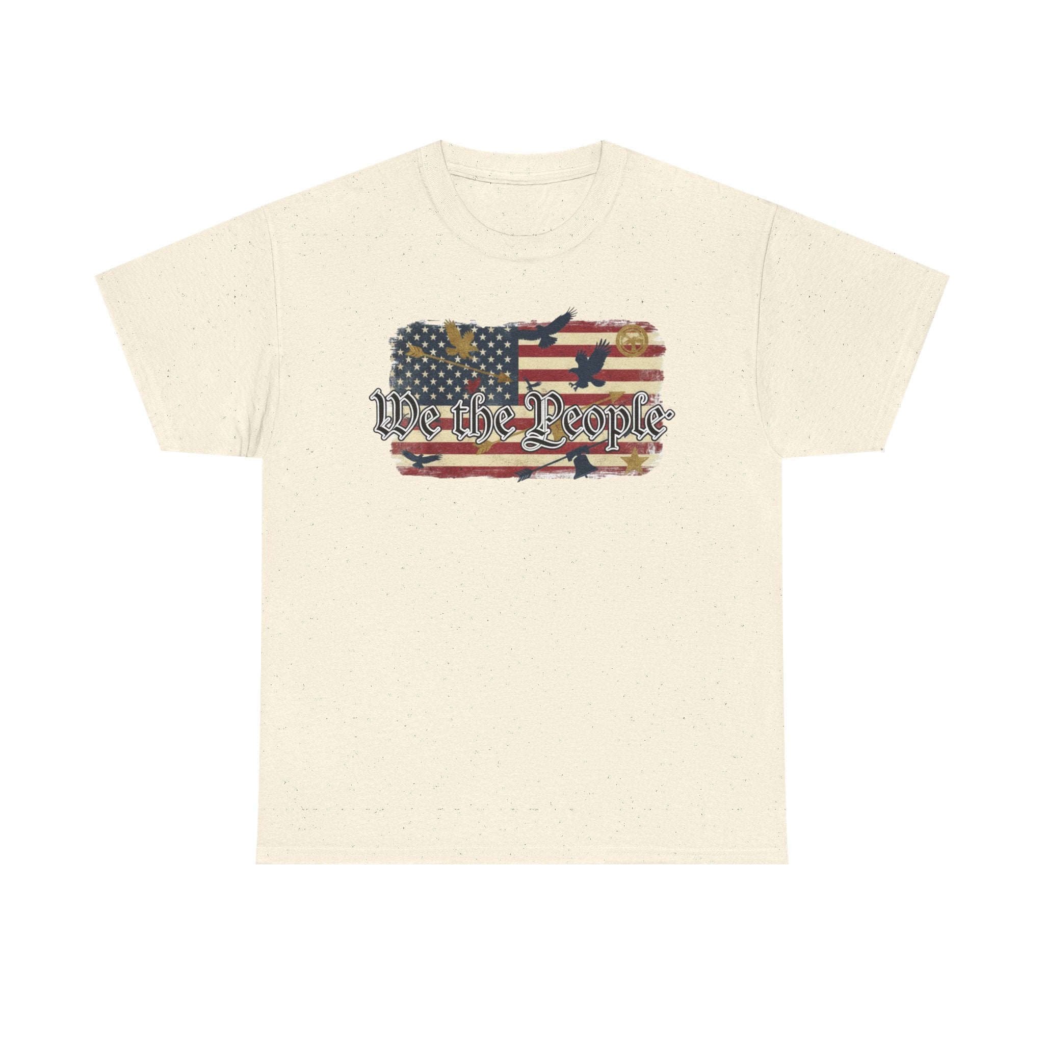 We The People American Flag Patriotic T-Shirt – Light Colors Unisex Heavy Cotton Tee