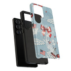 Americana Coquette Cherry Bow Phone Case Printify