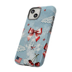 Americana Coquette Cherry Bow Phone Case Printify