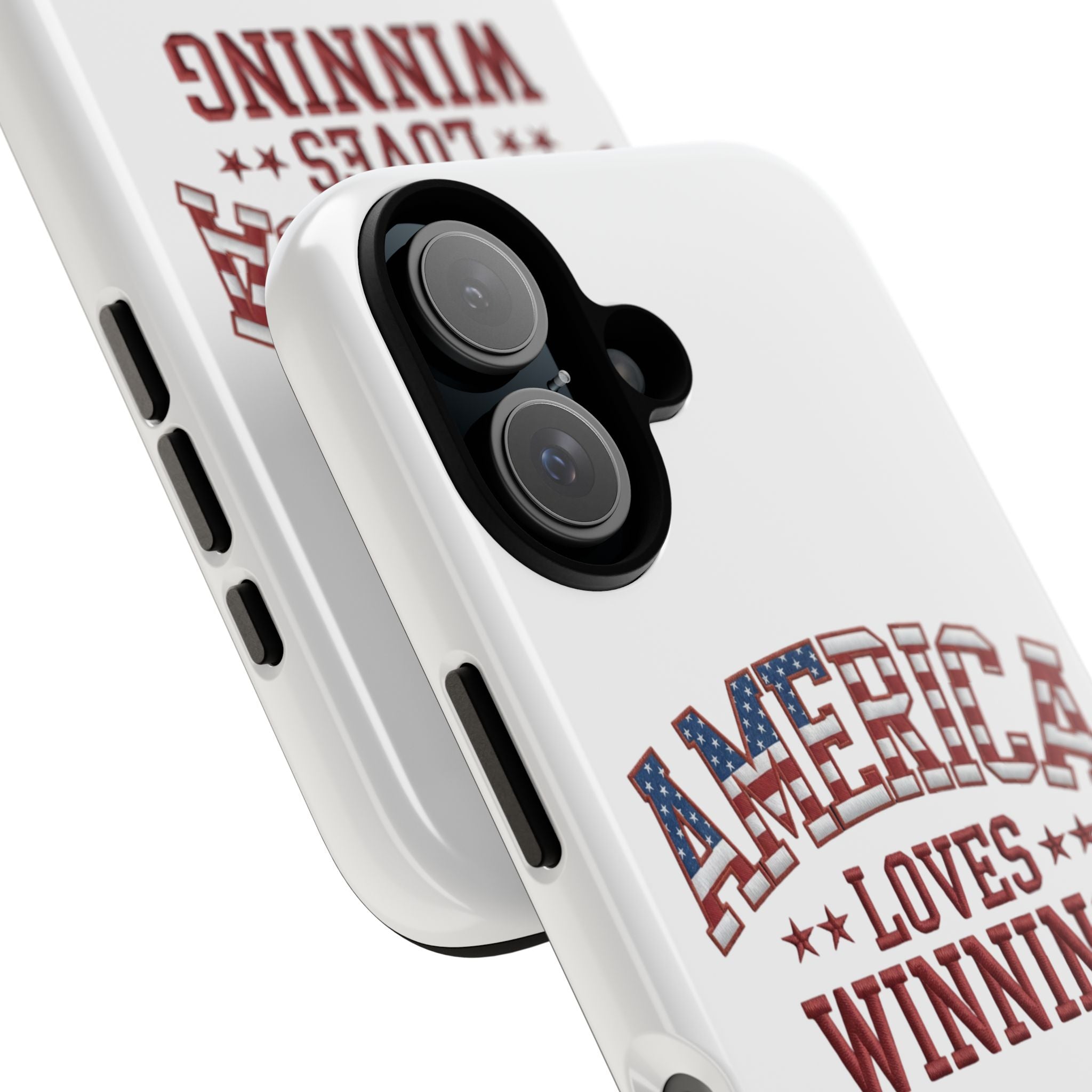 America Loves Winning Patriotic Phone Case – Tough Dual Layer iPhone & Samsung Galaxy S26 Case